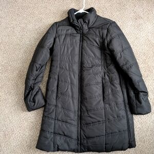 Maternity Long Black Puffer Coat